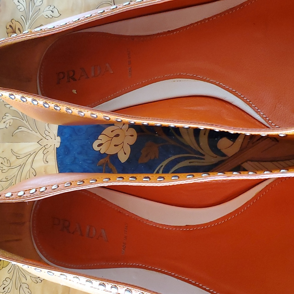 Prada Studded Leather Flats - Picture 4 of 10